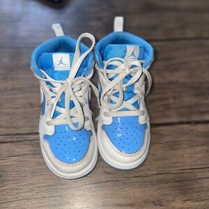 Jordans Kids Blue and White Sneakers
